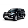 Защита переднего бампера двойная с пластинами d63/63мм (НПС) Toyota Land Cruiser 200 (2014-н.в.) купить недорого с доставкой в Благовещенск